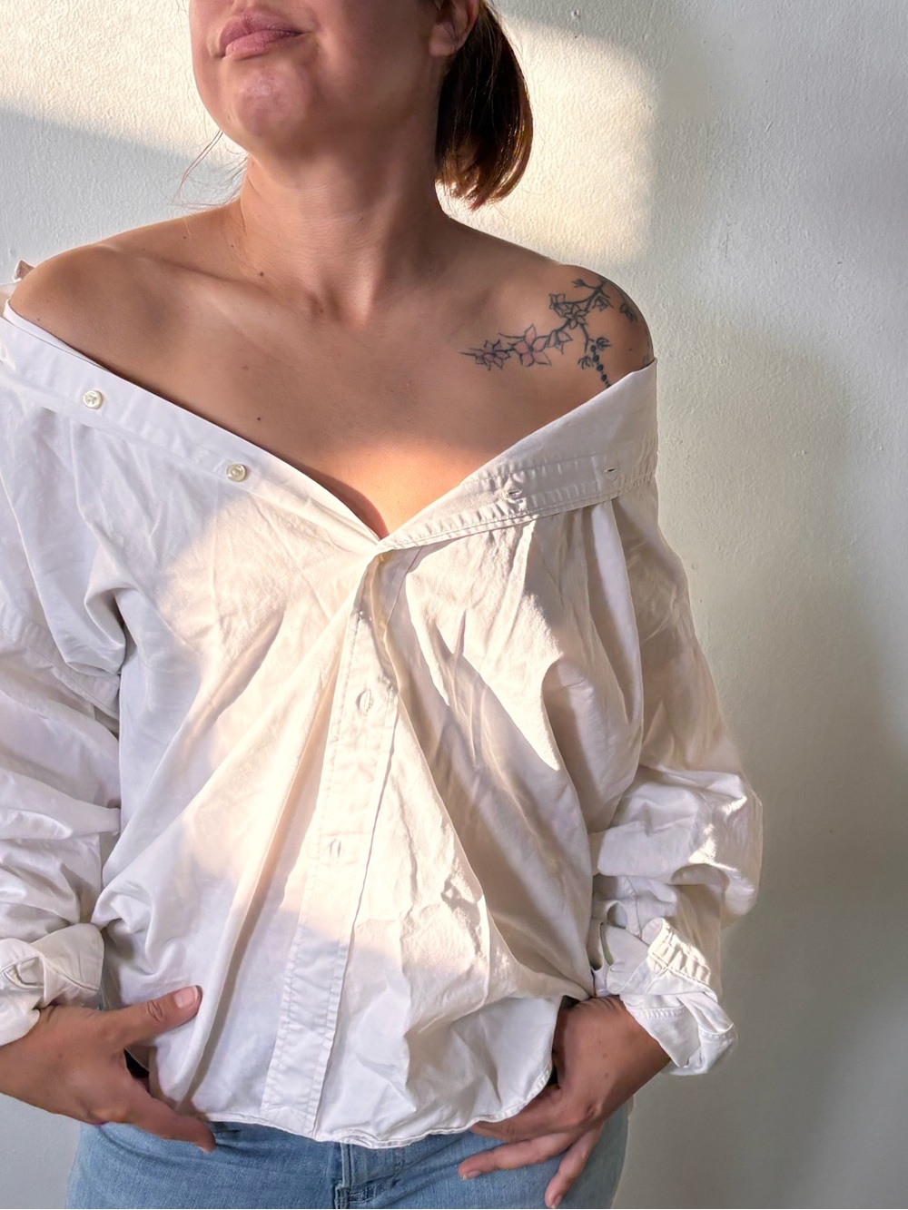 Ralph Lauren White Casual Button Down Shirt